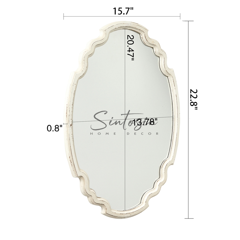 Vintage Sculpted Oval Mirrors for Wall Decor