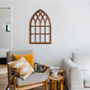 Rustic Arched Window Frame 20 x 32 Inch, Hanging Distressed Wood Window Pane Wall Decor