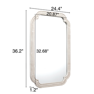 Handmade Distressed White Oval Mirrors - 17x23