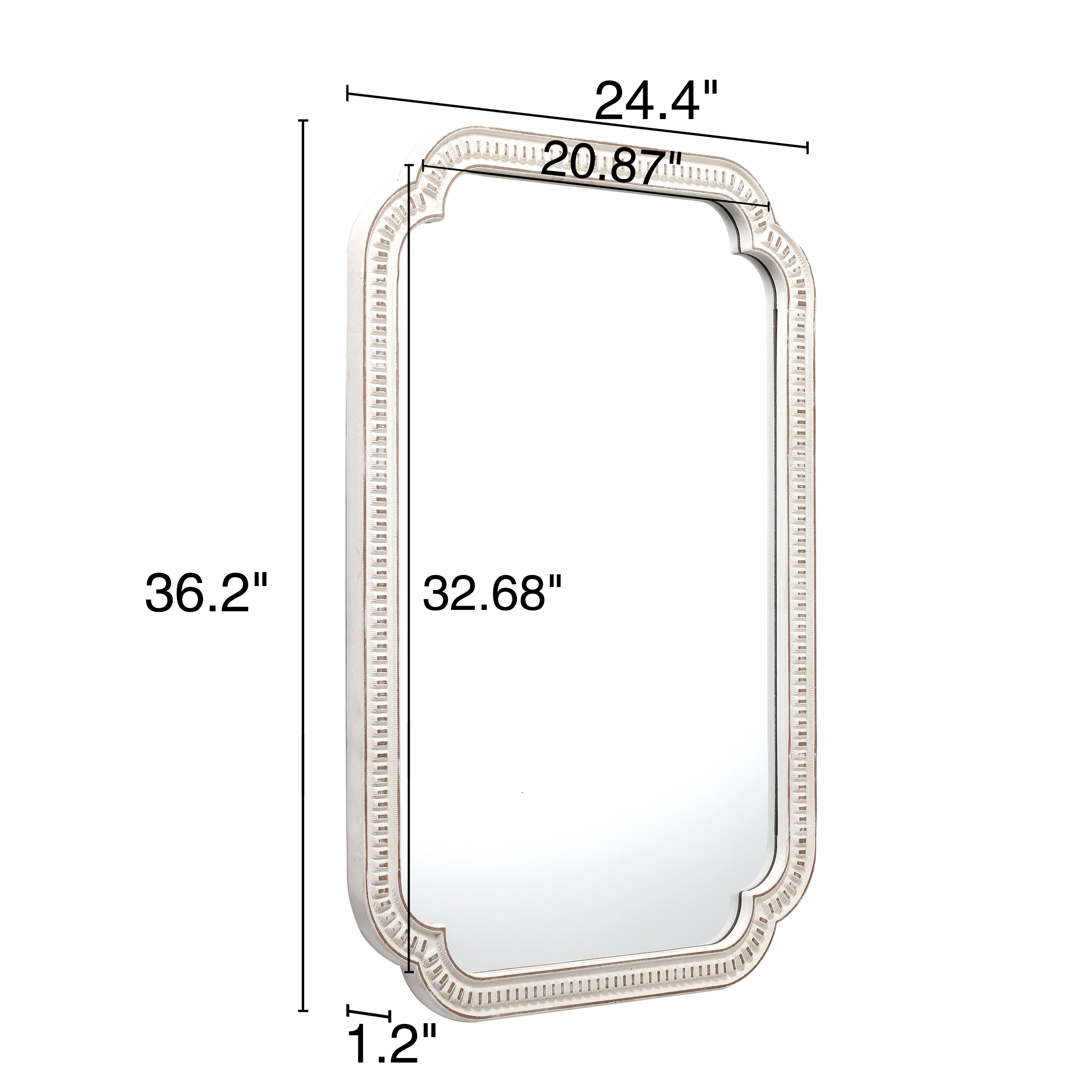 Handmade Distressed White Oval Mirrors - 17x23