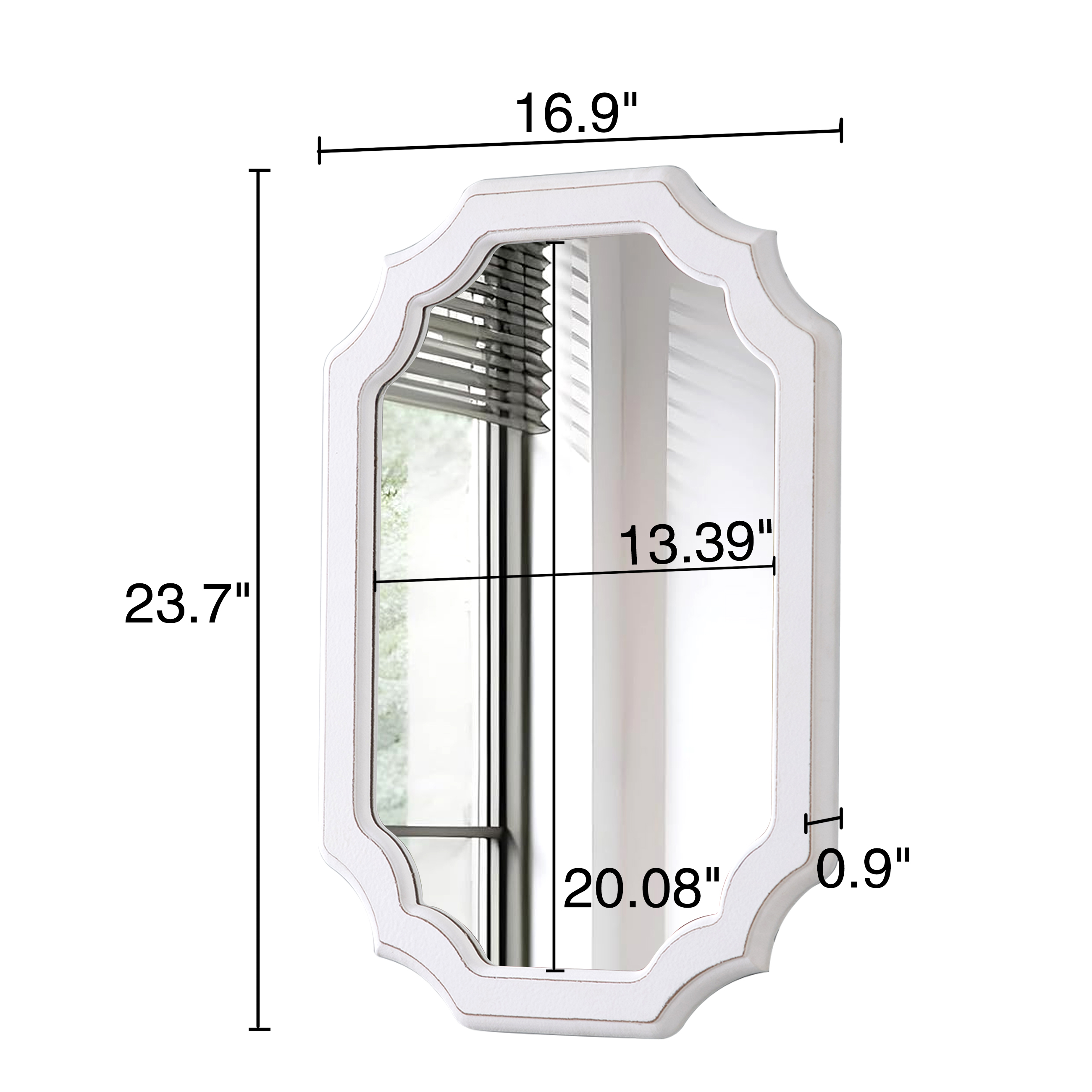 Handmade Distressed White Oval Mirrors - 17x23