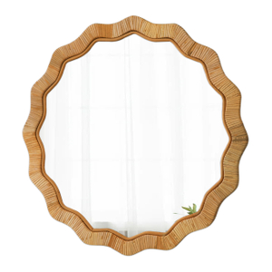 Wall Mirror Rattan Mirror Decor Round Boho Mirror 24in
