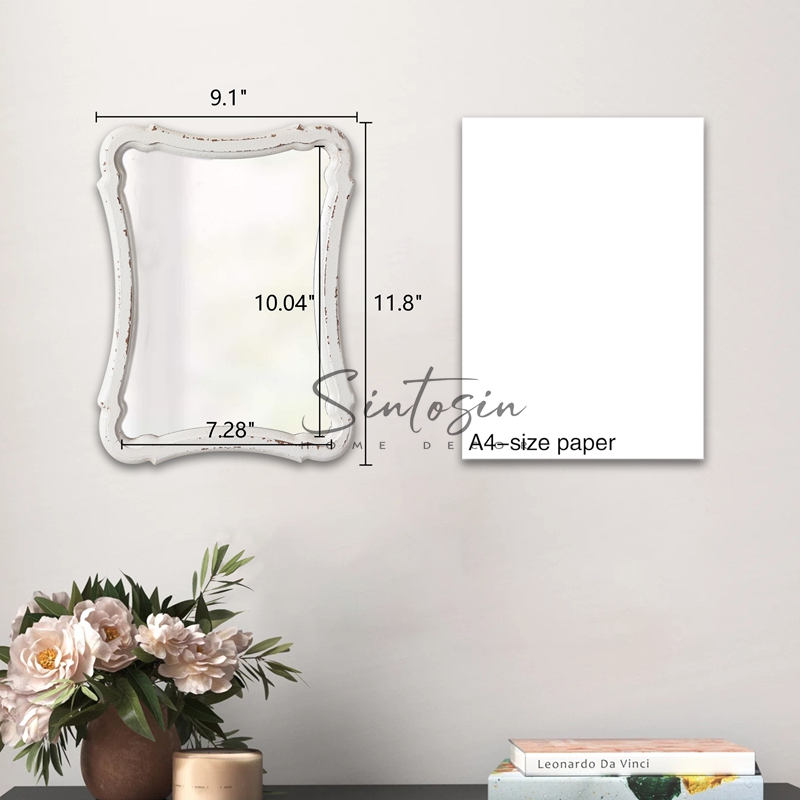Wood Framed Small Wall Mirror Decor 12 x 9 inches