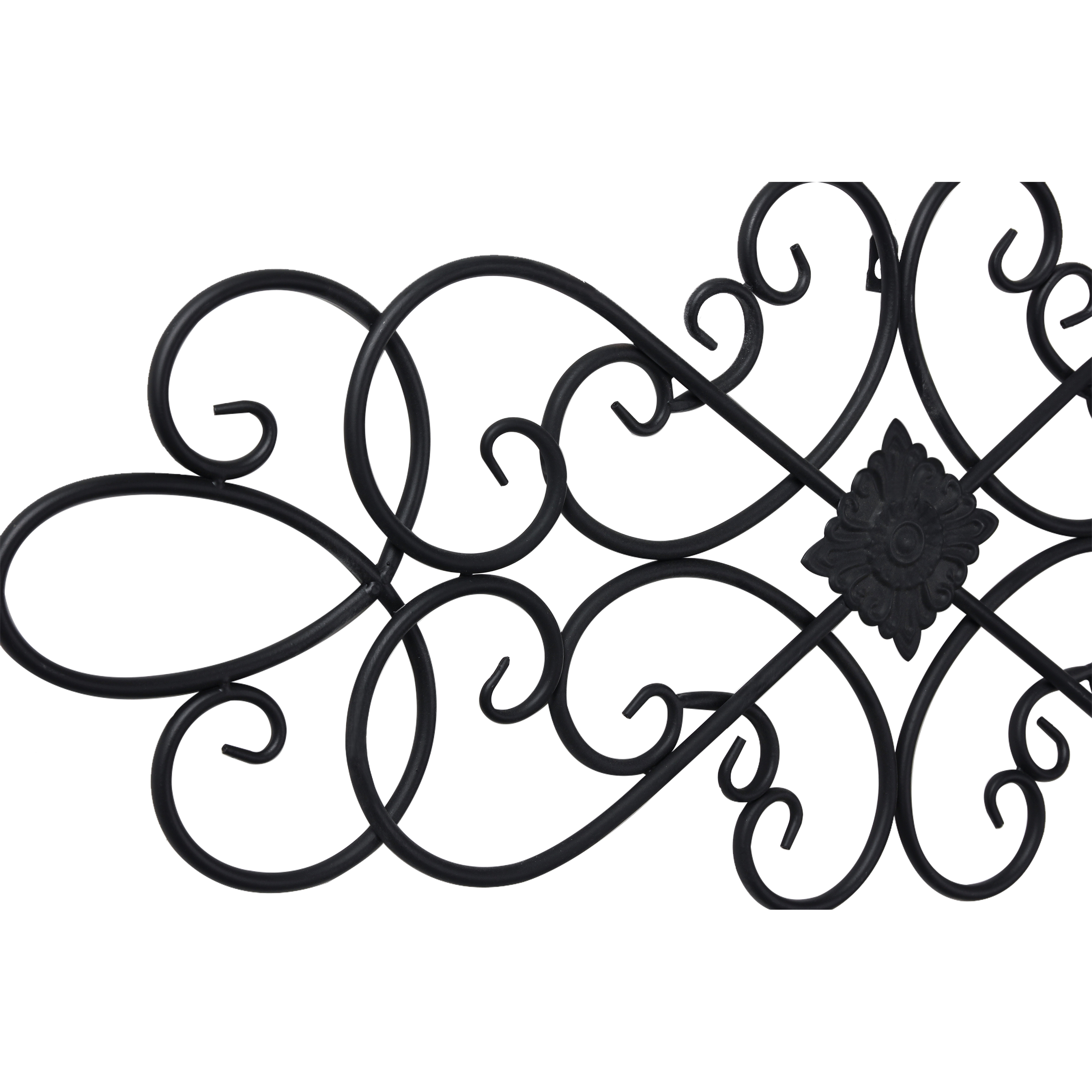 32" Hanging Flower Scroll Metal Wall Art Decor, Living Room Wall Decor