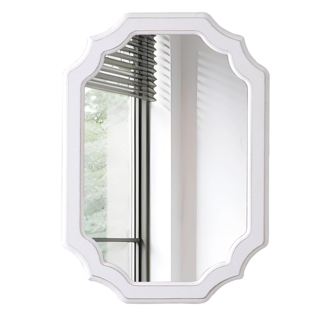 Handmade Distressed White Oval Mirrors - 17x23