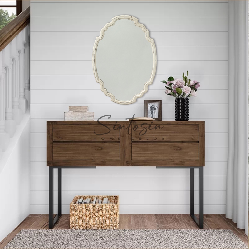 Vintage Sculpted Oval Mirrors for Wall Decor