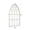 Rustic Arched Window Frame 20 x 32 Inch, Hanging Distressed White Window Pane Wall Decor