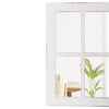 Rustic White Wood Frame Window Mirror Rectangle for Wall