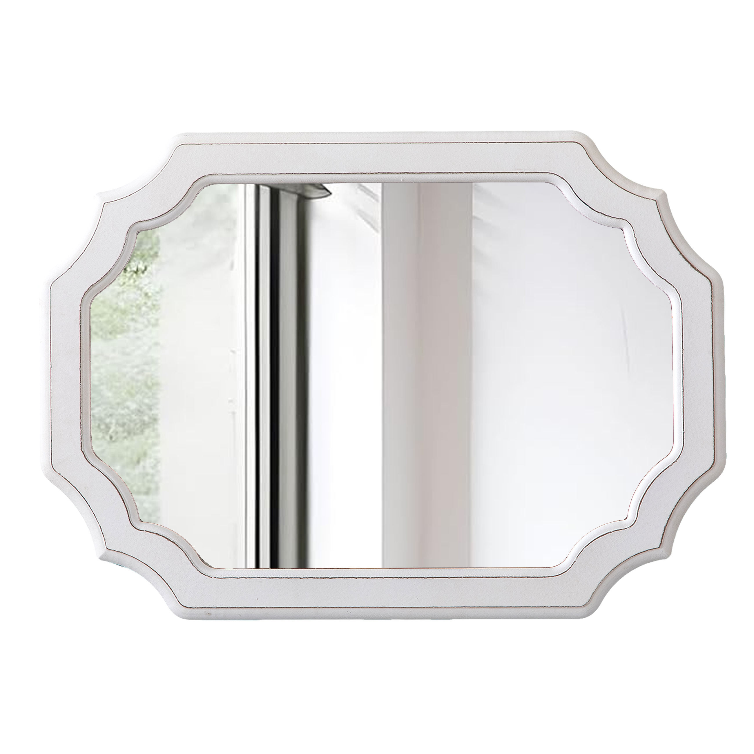 Handmade Distressed White Oval Mirrors - 17x23