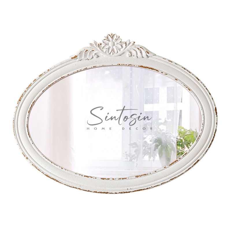 Carvings Rustic Oval Mirrors for Wall 18 X 24 Inch