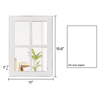 Rustic White Wood Frame Window Mirror Rectangle for Wall