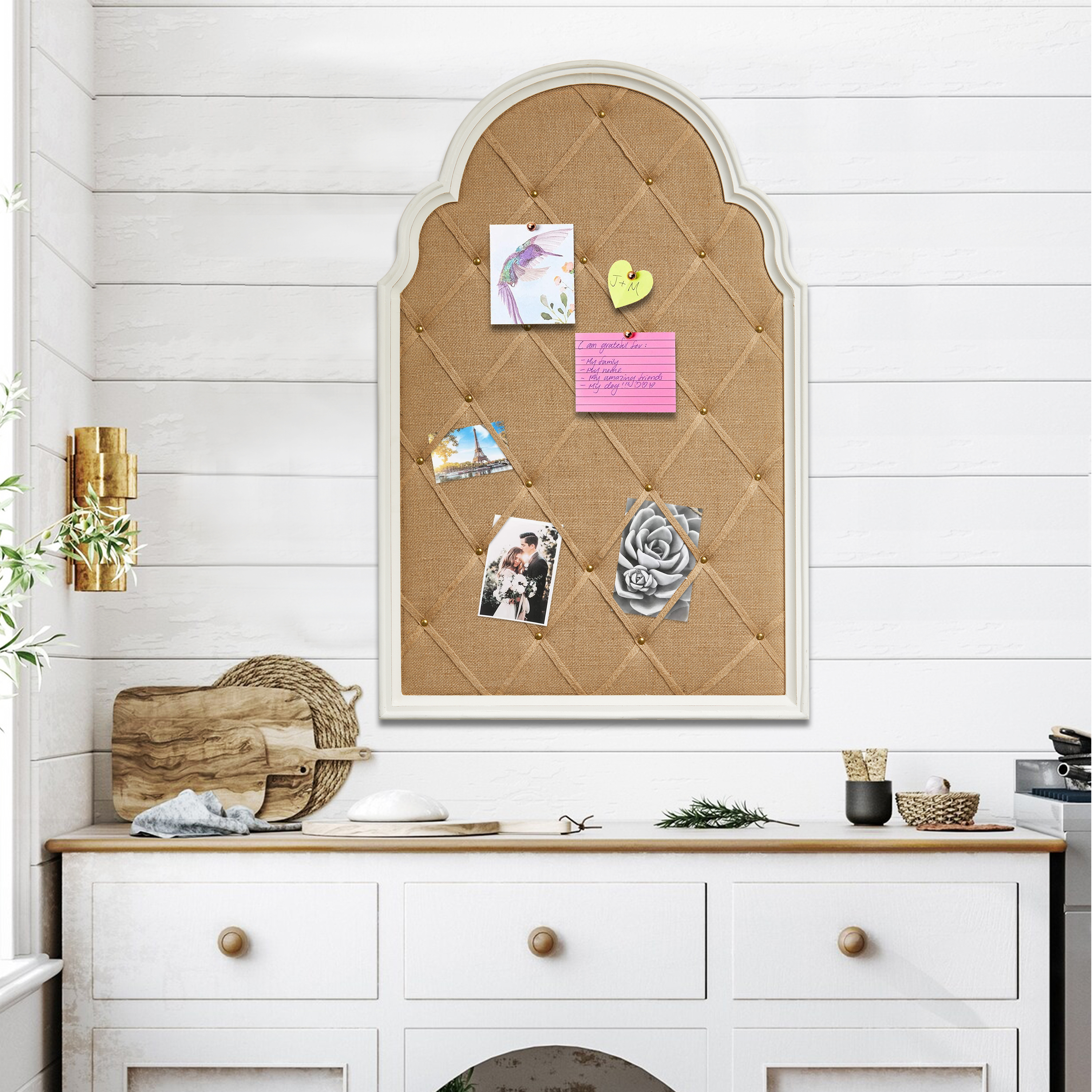 Arched Bulletin Board 36" for Walls Decorative Hanging Message Board Home Decor