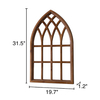 Rustic Arched Window Frame 20 x 32 Inch, Hanging Distressed Wood Window Pane Wall Decor