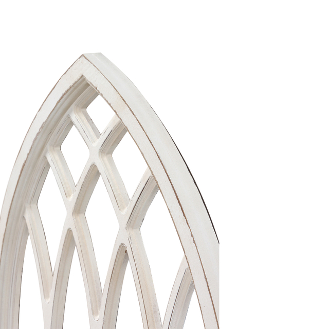 Rustic Arched Window Frame 20 x 32 Inch, Hanging Distressed White Window Pane Wall Decor