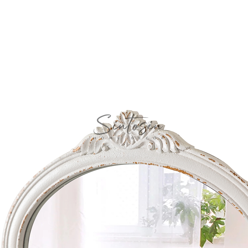 Carvings Rustic Oval Mirrors for Wall 18 X 24 Inch