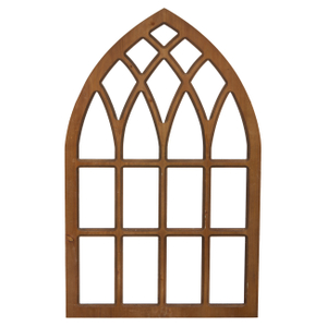 Rustic Wood Arched Window Frame, Hanging Distressed Window Pane Wall Decor