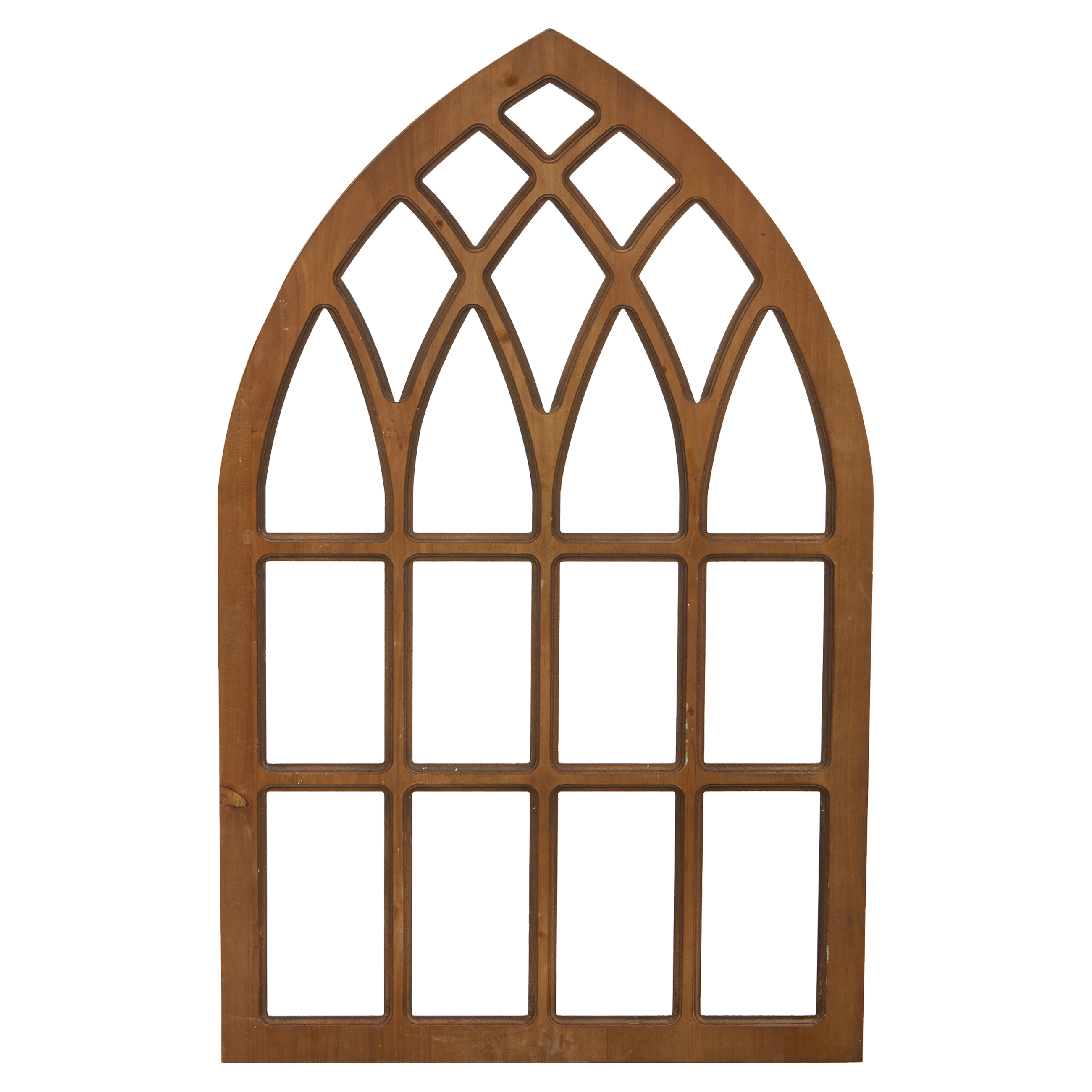 Rustic Wood Arched Window Frame, Hanging Distressed Window Pane Wall Decor