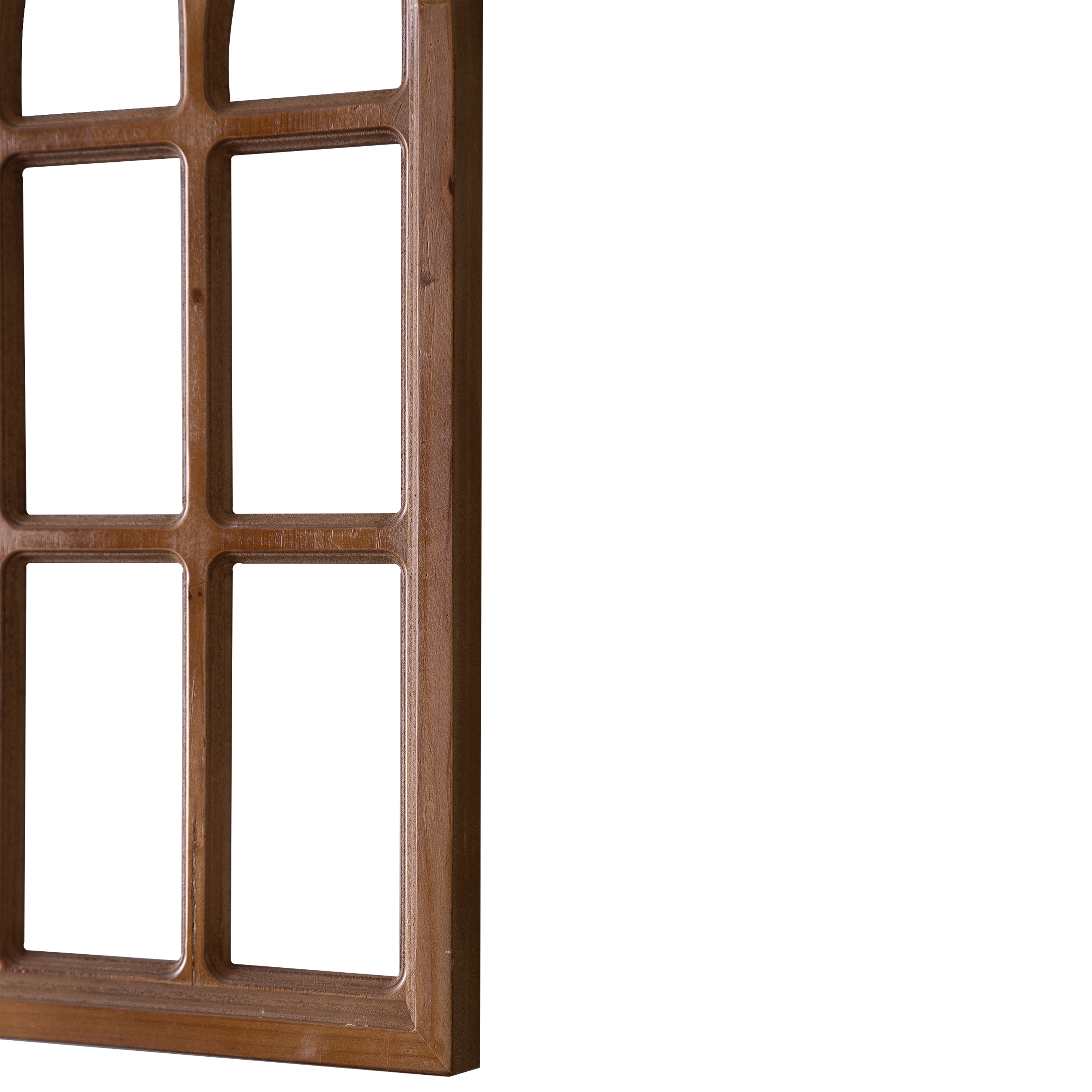 Rustic Arched Window Frame 20 x 32 Inch, Hanging Distressed Wood Window Pane Wall Decor