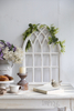 Rustic Arched Window Frame 20 x 32 Inch, Hanging Distressed White Window Pane Wall Decor