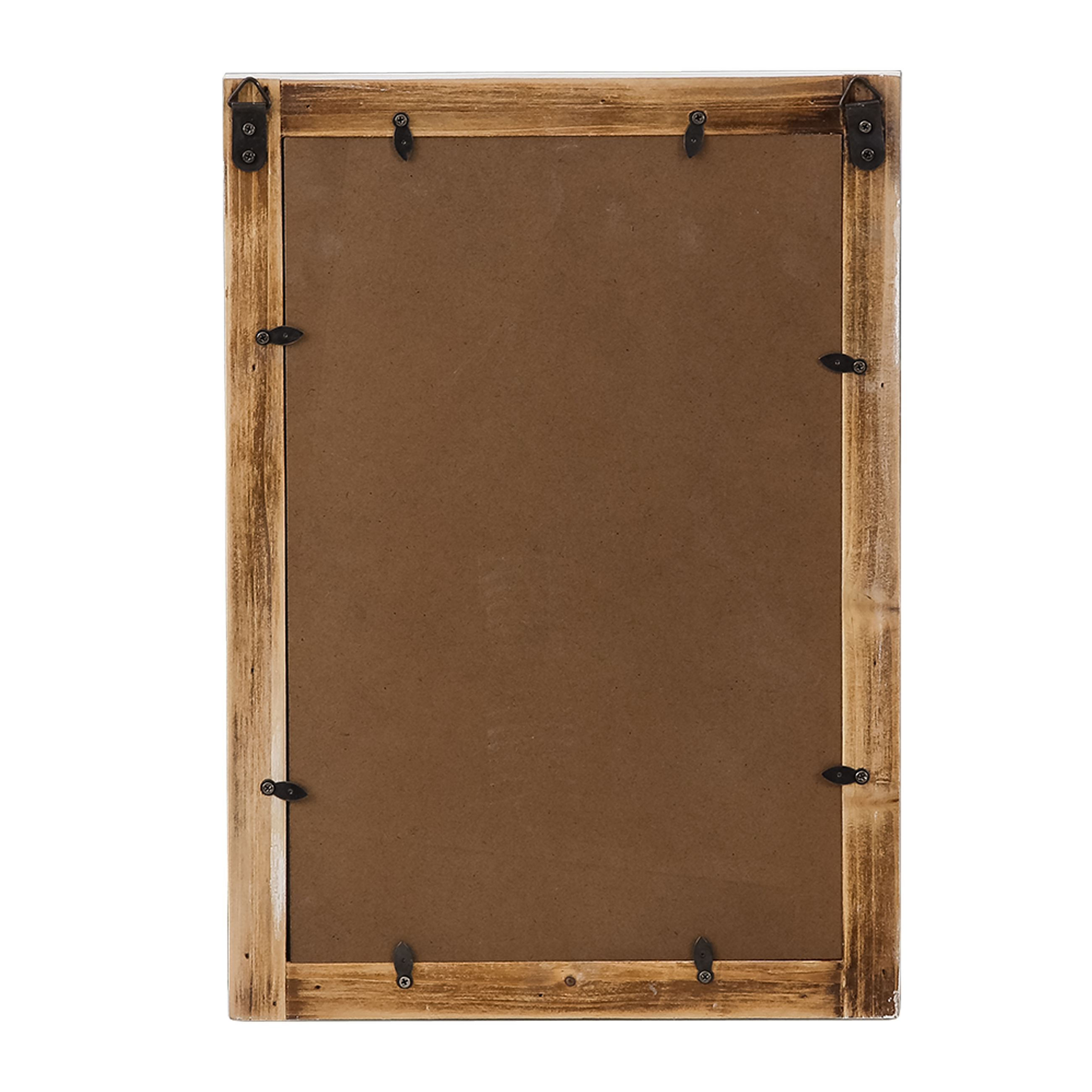 Rustic White Wood Frame Window Mirror Rectangle for Wall