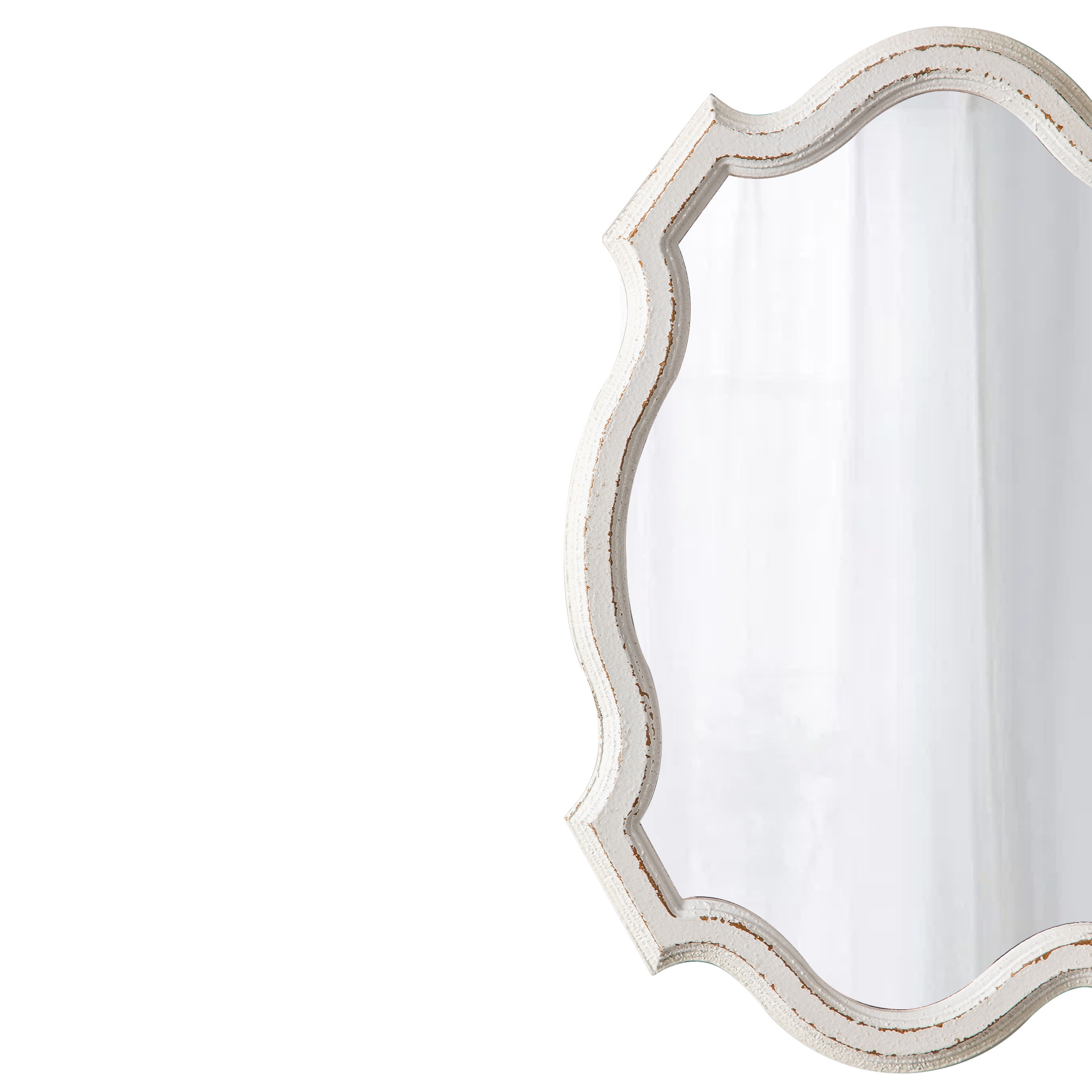 Rustic Scalloped Oval Telescope Mirror 13