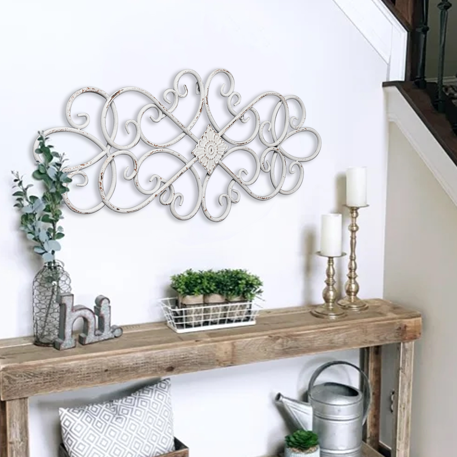 White Metal Wall Art Decor 32