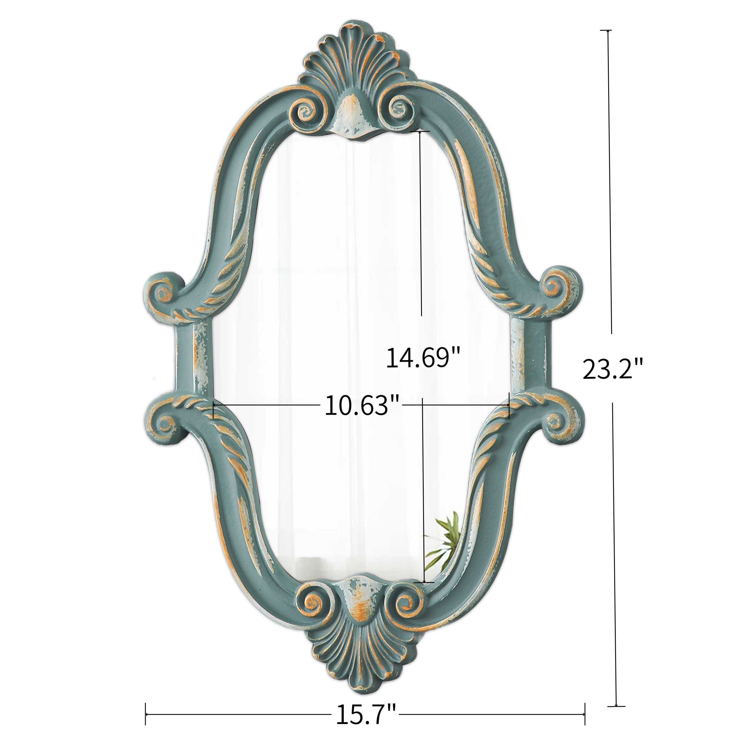 Sintosin Rustic Distressed Wood Framed Mirrors for Wall Decor 16 x 23 inch