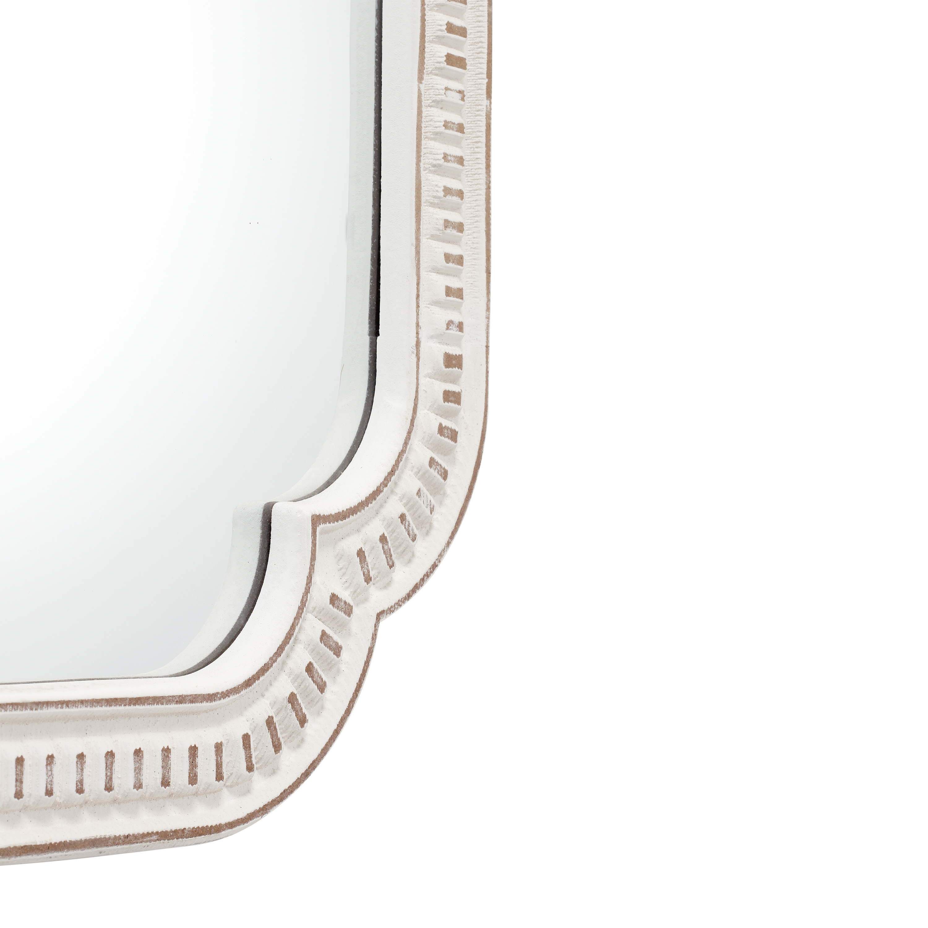 Handmade Distressed White Oval Mirrors - 17x23