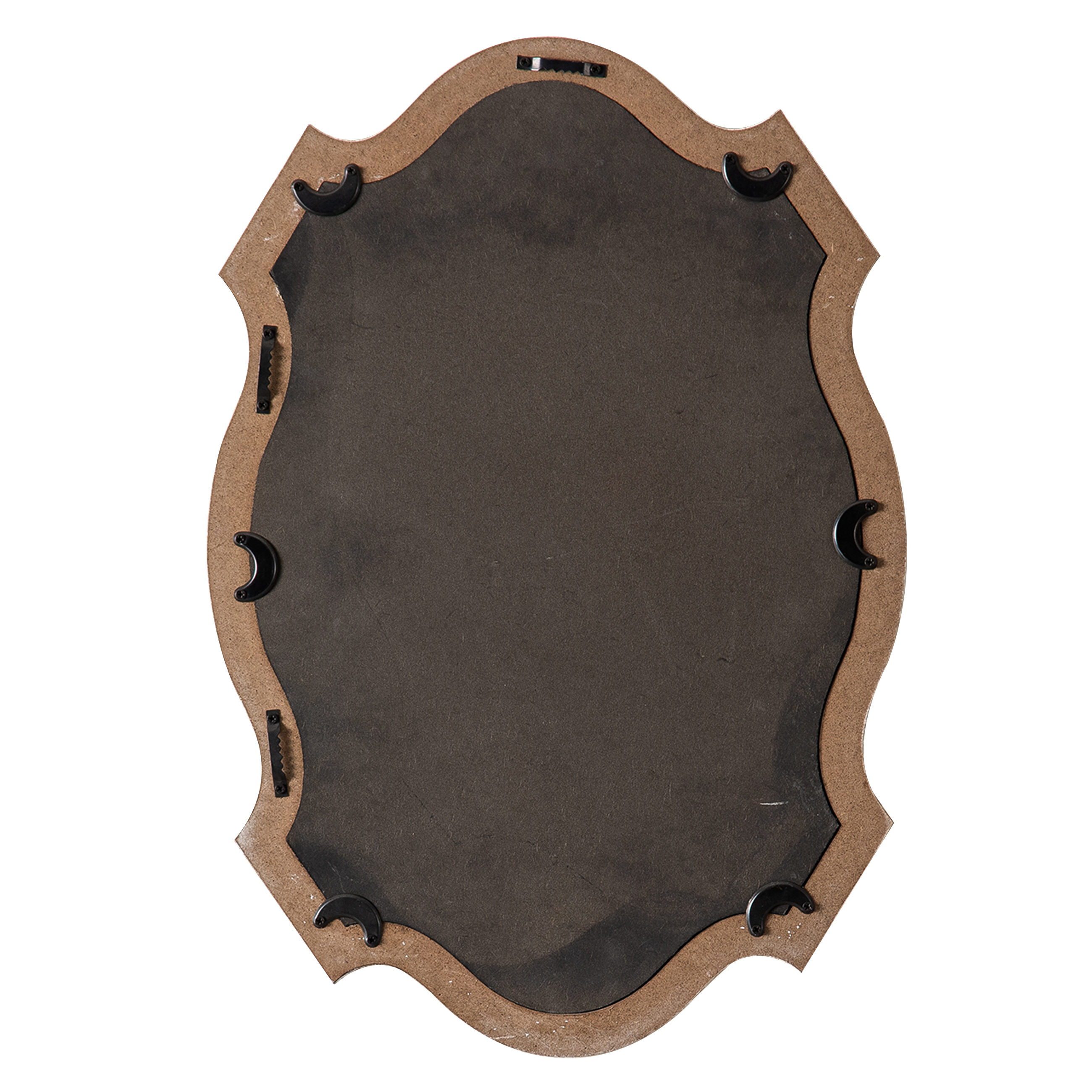 Rustic Scalloped Oval Telescope Mirror 13