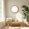 Wall Mirror Rattan Mirror Decor Round Boho Mirror 24in