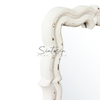 White Sculpted Wood Bathroom Vanity Mirror