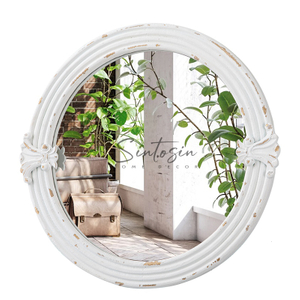 Rustic Round Mirrors for Wall Decor 20 Inch