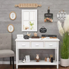 Rustic White Wood Frame Window Mirror Rectangle for Wall