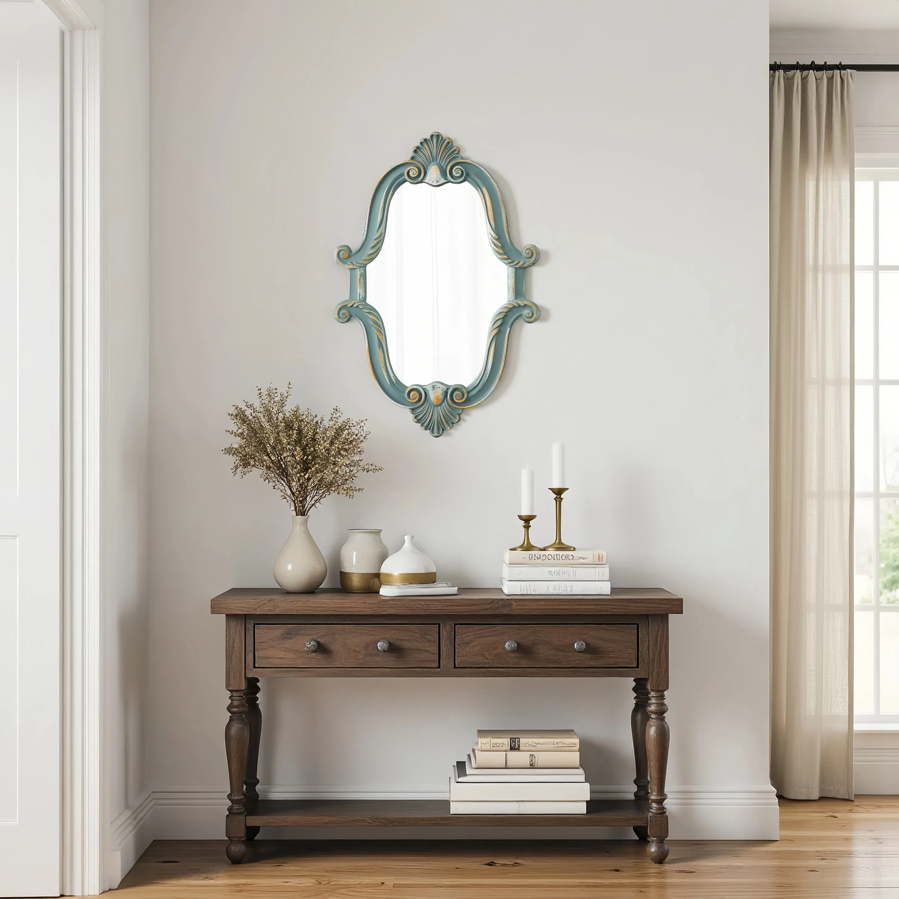 Sintosin Rustic Distressed Wood Framed Mirrors for Wall Decor 16 x 23 inch