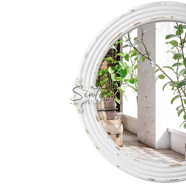 Rustic Round Mirrors for Wall Decor 20 Inch