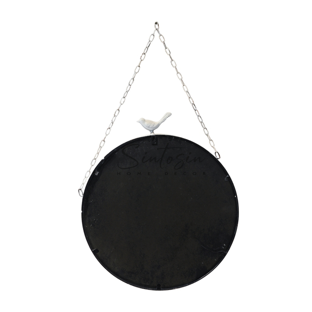 Large Round Mirrors for Wall Decor 19 Inch Rustic Distressed White
