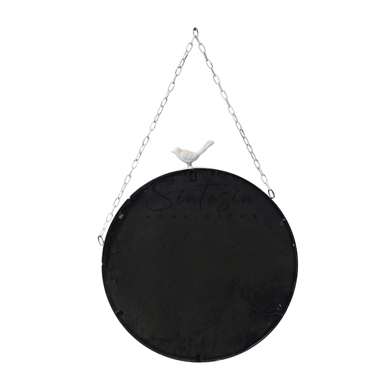 Large Round Mirrors for Wall Decor 19 Inch Rustic Distressed White