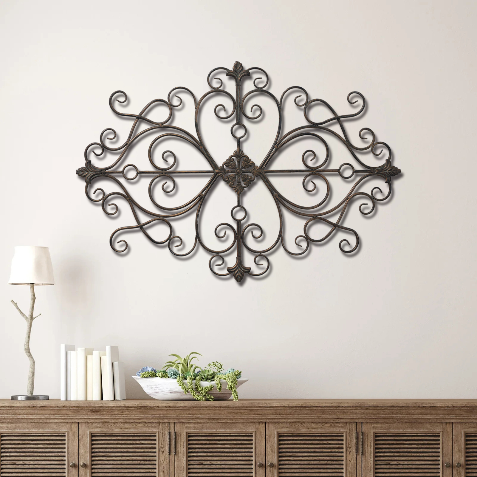 Metal Scroll Wall Decor Rustic Iron Wall Medallion Small Traditional Metal Scroll Wall Art