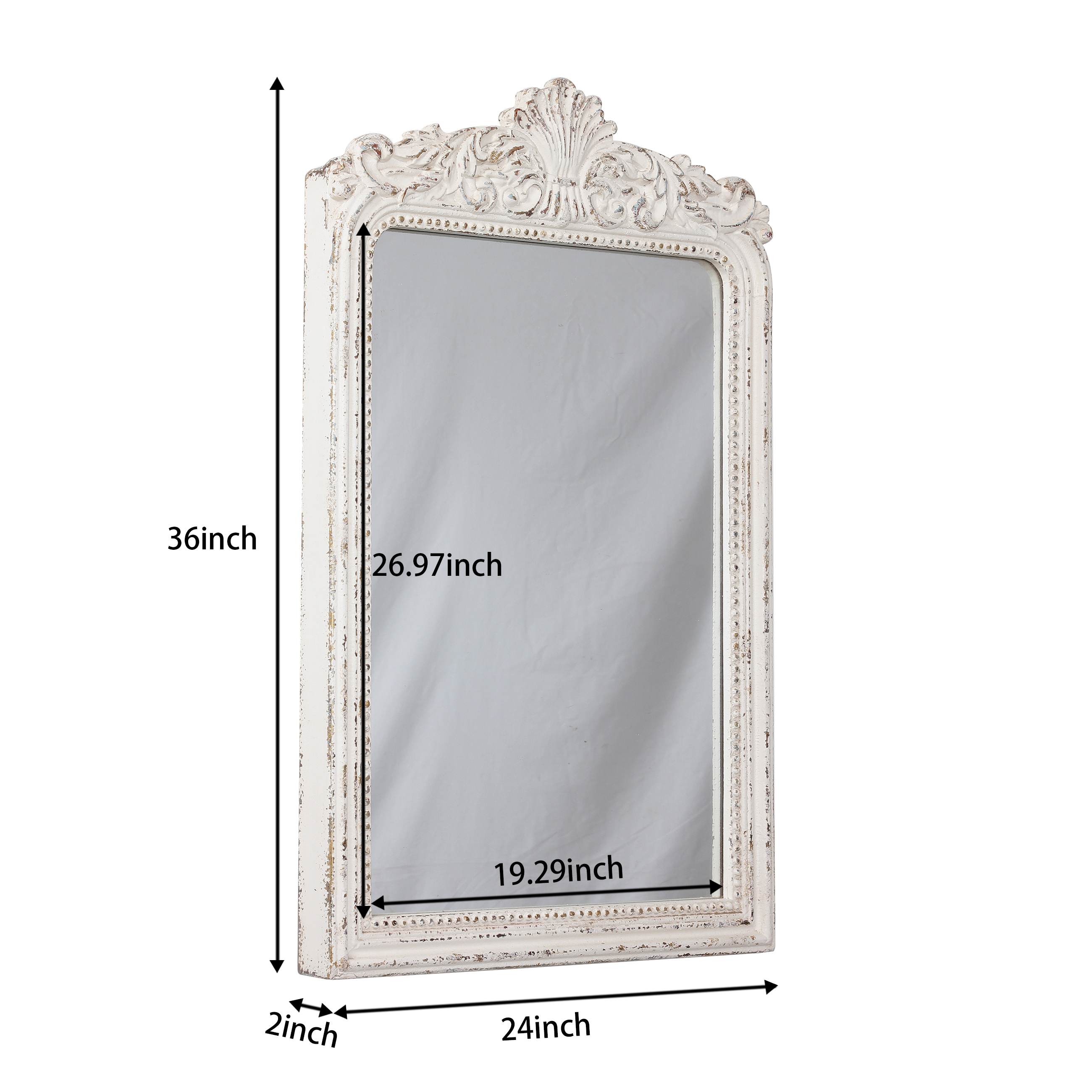 Vintage Wooden Framed Mirrors for Wall Decor 24" x 36" Traditional Wall Mirrors