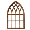Rustic Arched Window Frame 20 x 32 Inch, Hanging Distressed Wood Window Pane Wall Decor