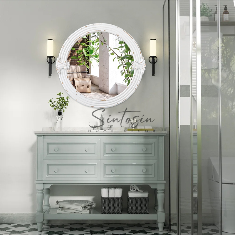 Rustic Round Mirrors for Wall Decor 20 Inch