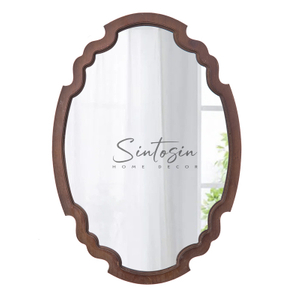 24inch Farmhouse Sculpted Oval Mirrors for Wall Decor