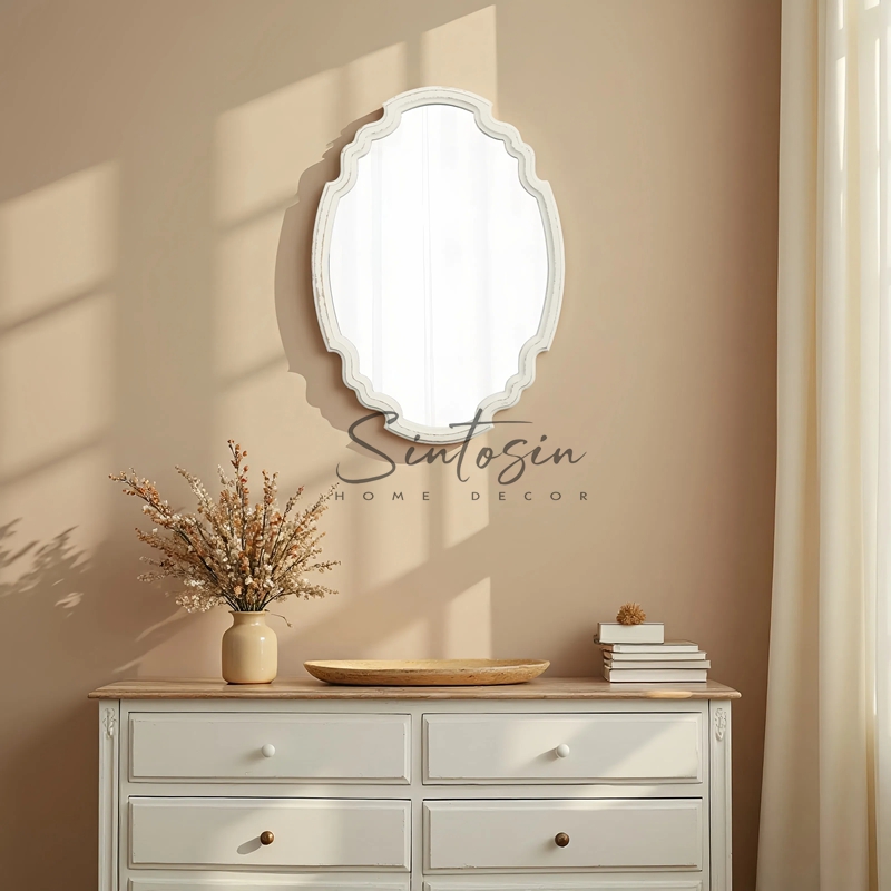 Vintage Sculpted Oval Mirrors for Wall Decor