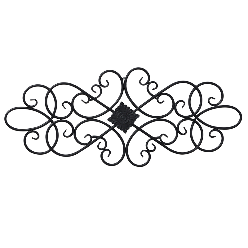32" Hanging Flower Scroll Metal Wall Art Decor, Living Room Wall Decor