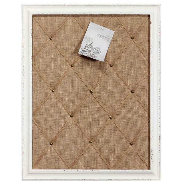 Antique White Bulletin Boards for Walls Decorative Hanging Message Board 27"