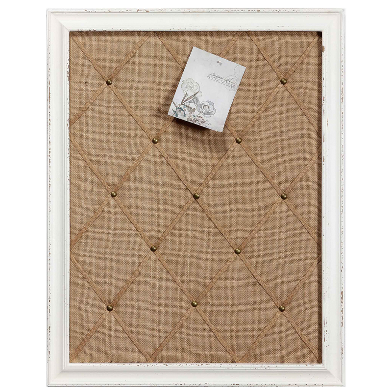 Antique White Bulletin Boards for Walls Decorative Hanging Message Board 27"
