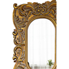 Antique Small Oval Gold Mirror 18 x 24 Inch, Distressed Finish