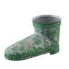 Rustic Boot Planter, Metal Decorative Flower Pots, Distressed Green