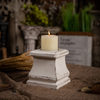 Handmade Shabby Farmhouse Wooden Pillar Candle Holders, 6 × 6 Inches
