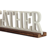 Rustic Wooden Gather Signs for Home Decor 16", Distressed White